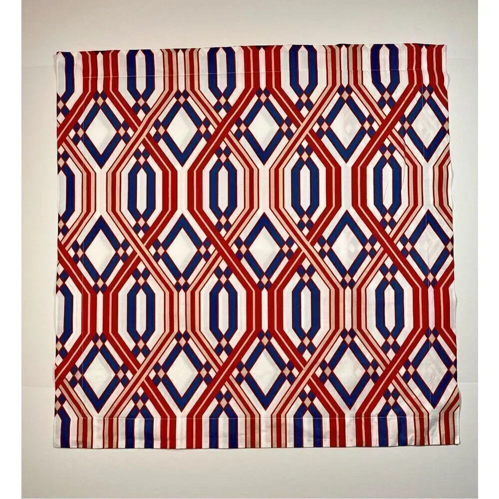 Pottery Barn Set of 2 Geometric Euro Square Pillow Shams Blue Orange EUC Bedroom